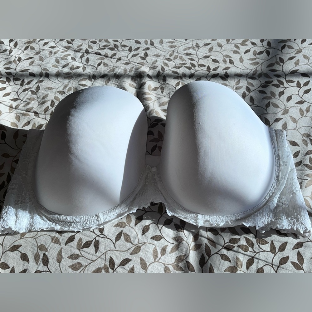 Dominique, White, Strapless Bra, 42D